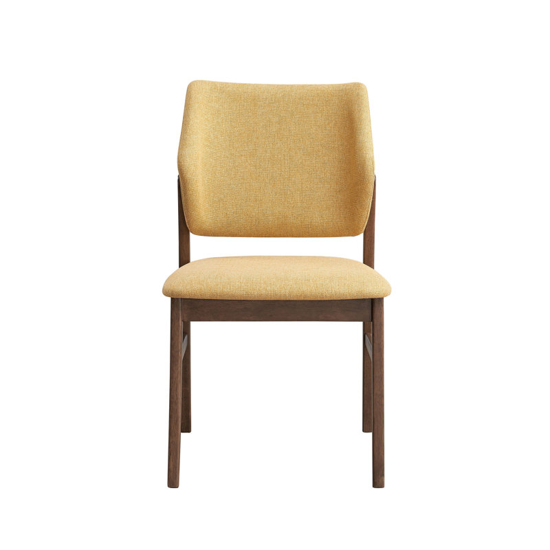 Ensemble de 2 chaises d'appoint Sarha en tissu et finition noyer, Jaune