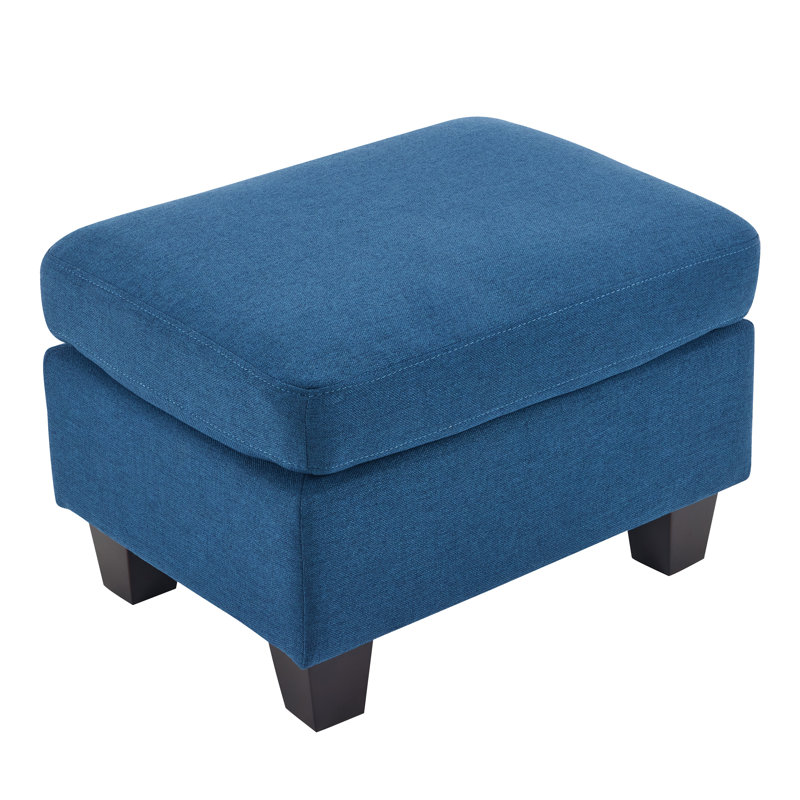 Upholstered Ottoman, Navy Blue, Navy Blue