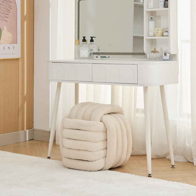 Repose-pieds en tissu Chenille