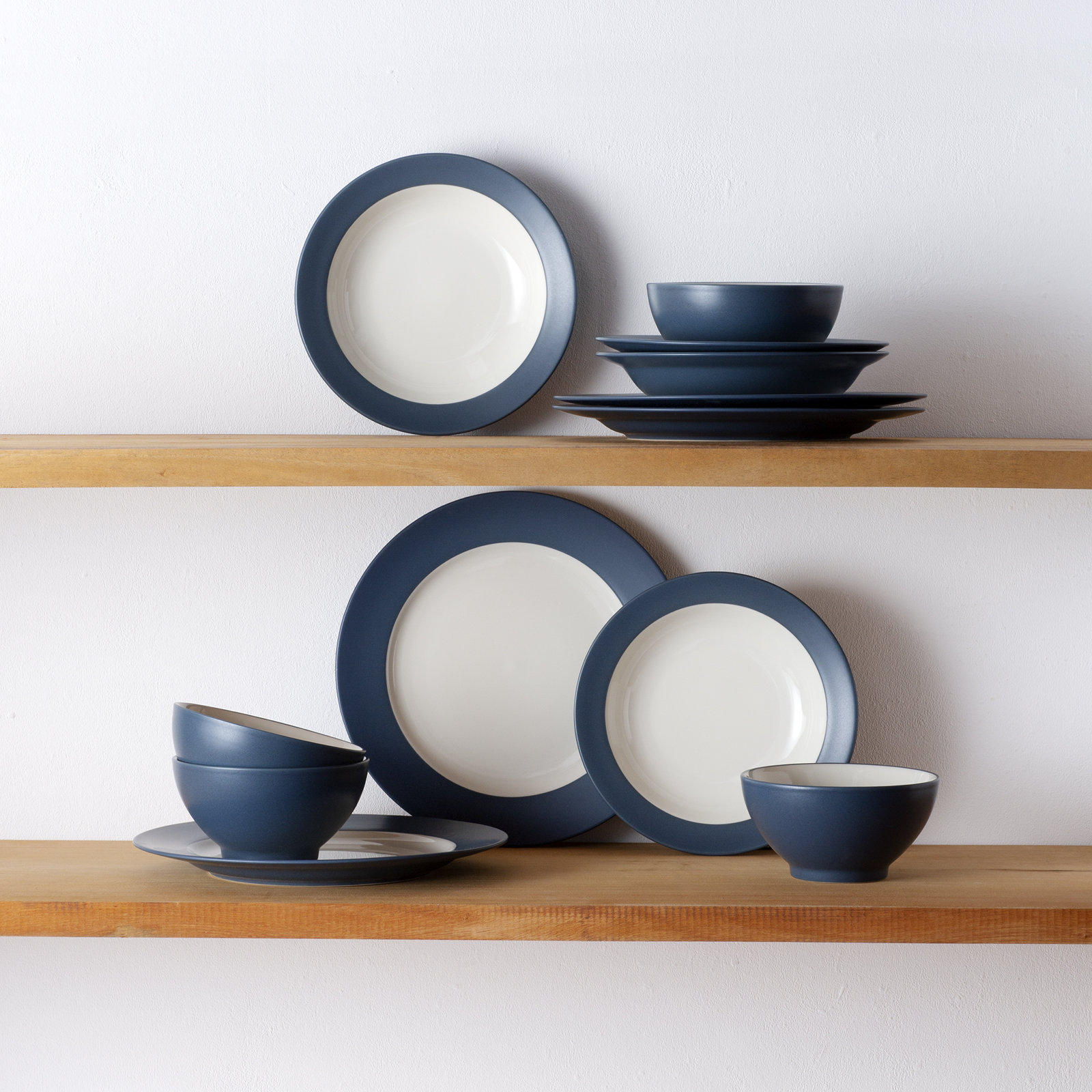 Noritake Colorwave 12-Piece Rim Dinnerware Set, Service for 4, Blue