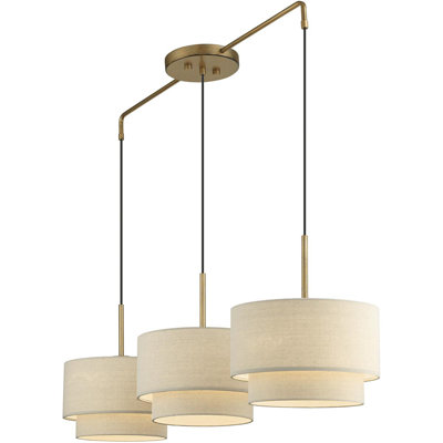 Luminaire suspendu cylindrique à 3 lumières DEL