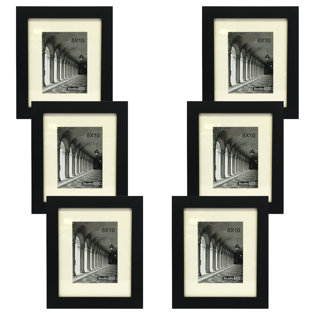 Black Picture Frame - Set of 6 with Mat (Set of 6) Studio 500