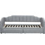 Lit de jour extensible simple rembourré TG très grand avec tiroirs de rangement à DEL, gris, ajout de valeur aux tiroirs gris 7 pièces - Système de couleurs, cadre-130522814
