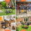 Outdoor Grill Cart with Lockable Wheels, Movable Tabletop Griddle Cooking Station with Side Handle, Heavy Duty Movable BBQ Prep Table & Pizza Oven Stand for Patio, Backyard & Camping