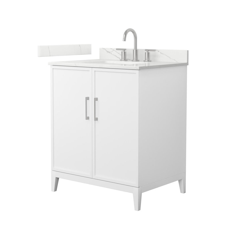 Elan 30'' W Vanity, White, 8" Center, Brushed Nickel