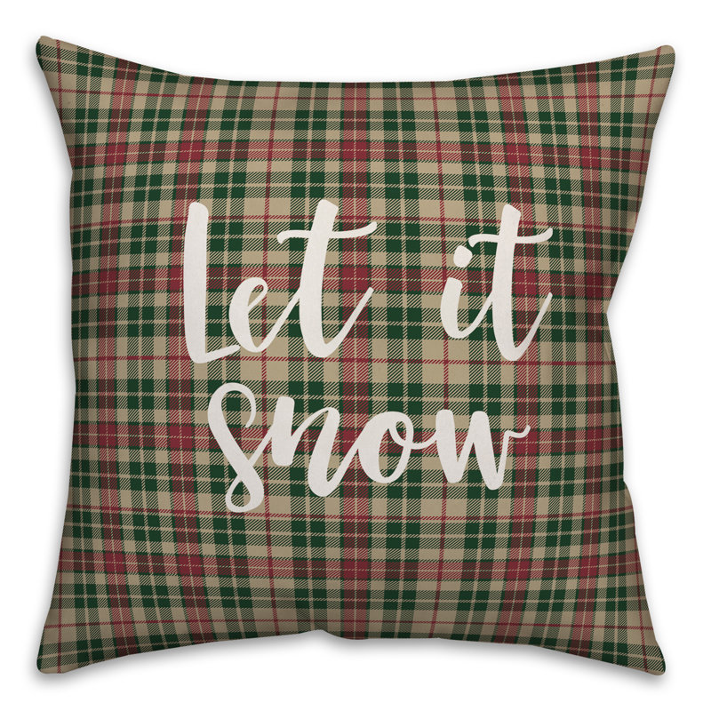  Coussin décoratif «Let it Snow Somewhere Else in Tartan Plaid», Housse de coussin