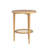 Round Decorative Side Table With Rattan Storage Shelf, Light Brown