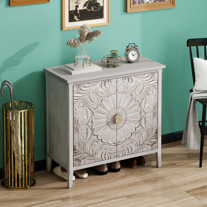 Wood Console Table with Cabinet,Wood