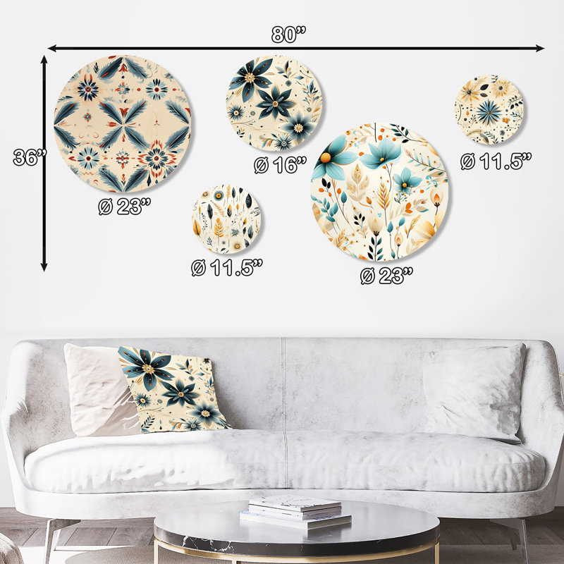 Thorin - ensemble d'art mural moderne géométrique rond de 5