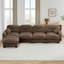 Canapé modulaire confortable en tissu de chenille plissé 4 places-133418777-133418780