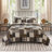 3 Piece Reversible Printed Quilt Set Black/Brown