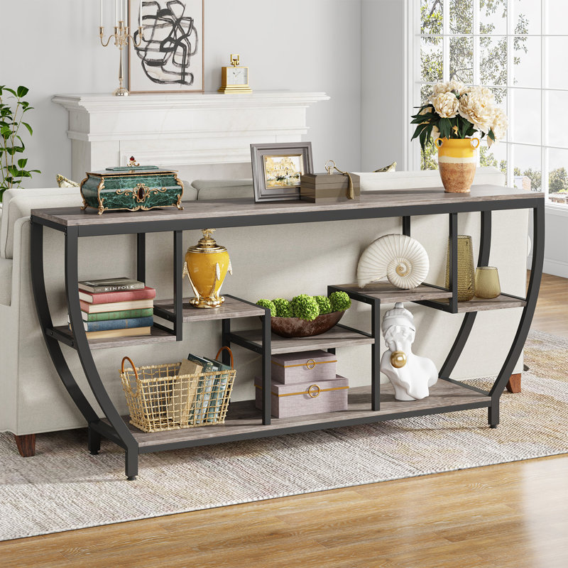 Console Herrle 70,9 po, Gris / Noir