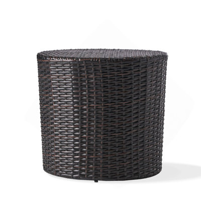 Kingstown RD Barrel Side Table,  Outdoor Wicker End Table