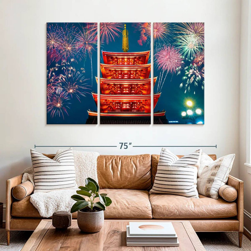 Senso Ji Temple Fireworks, 42" H x 65" W