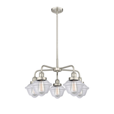 Lustre bol à 5 lumières en verre à intensité variable Grourke