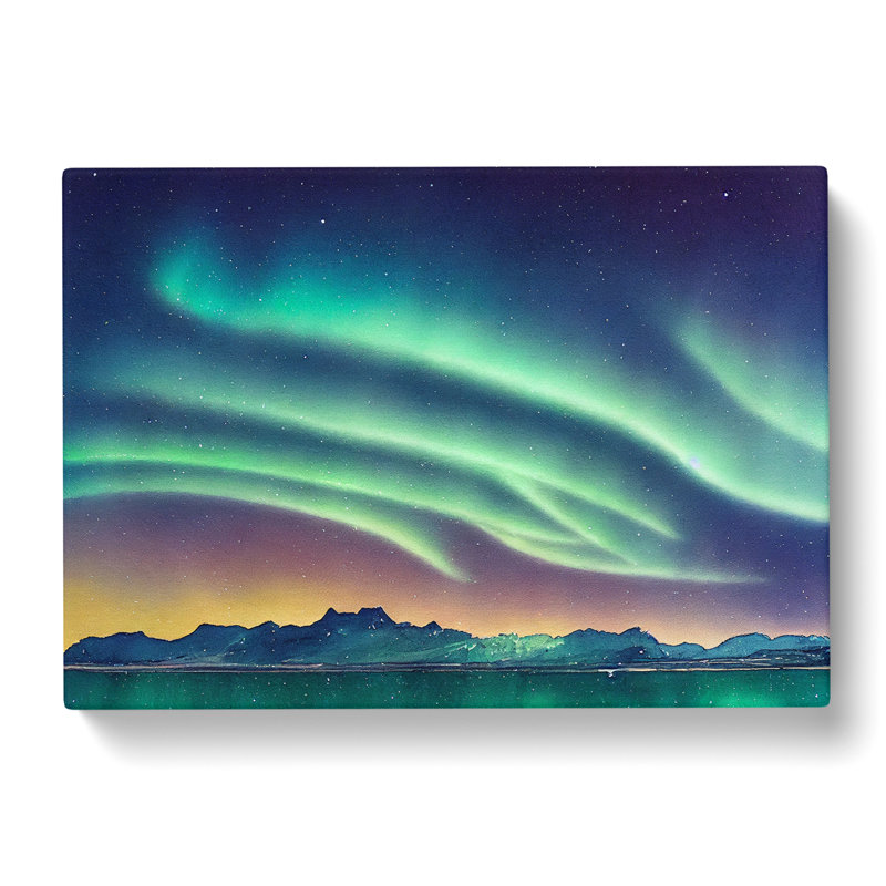 Northern Lights Watercolour Vol.1 - Wrapped Canvas, 40cm H x 60cm W x 3cm D