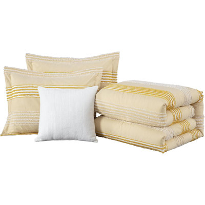 Momo Clip Jacquard Striped Cotton Comforter Set
