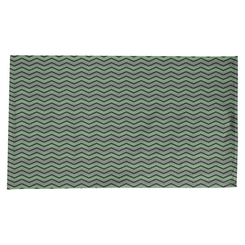 Stephenie Wavy Chevrons Tablecloth, Black/Green