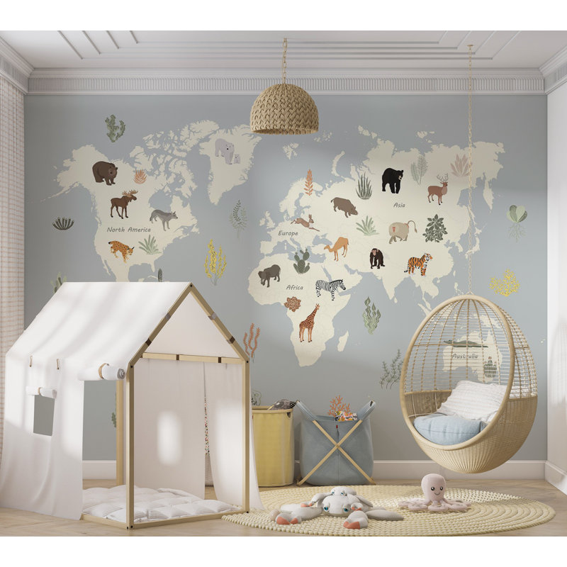 Adhésif mural pelez et collez enfants - Planète pastel, L 57 po x L 41 po