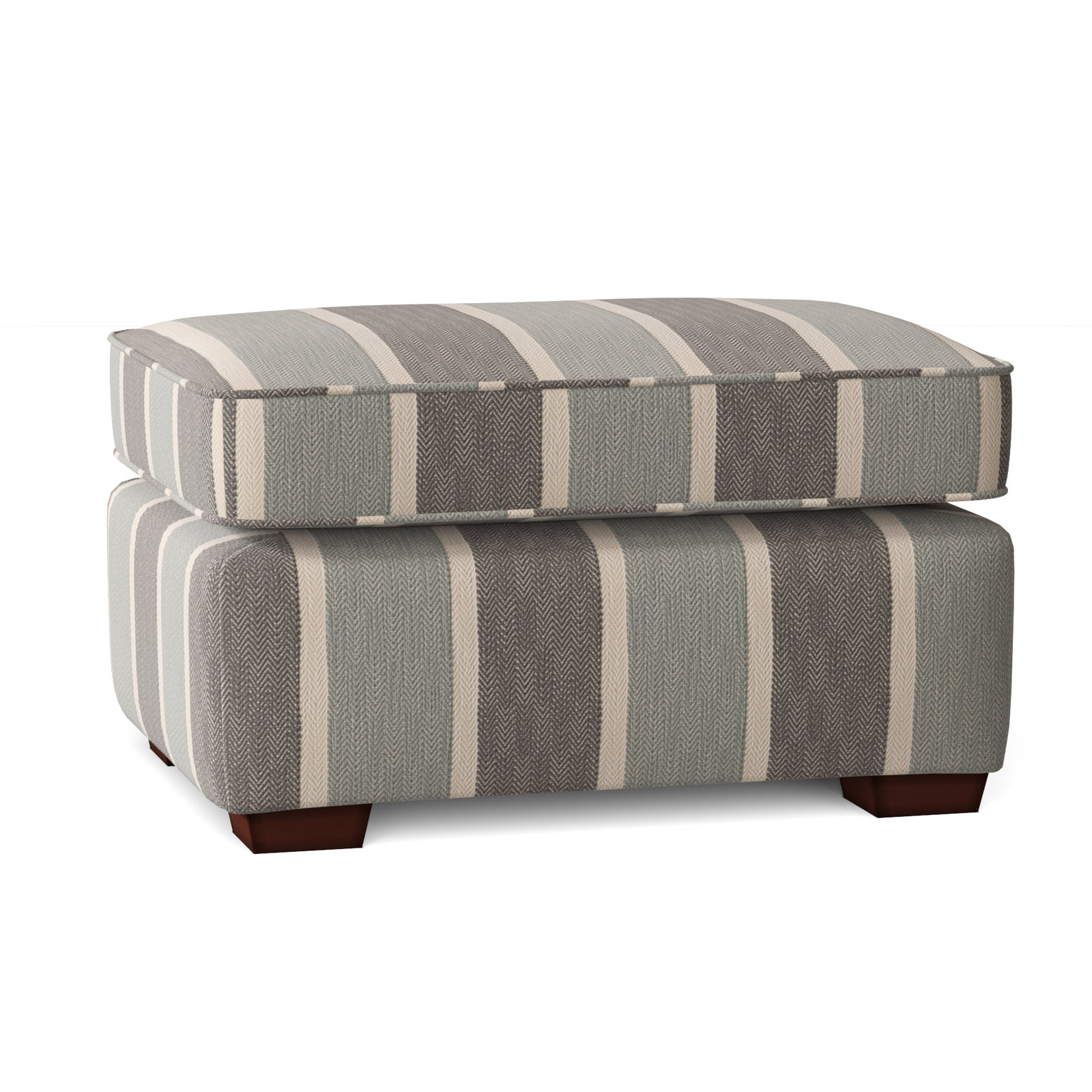 Keaton 31" Ottoman, Beachbum 21 Gray Stripe