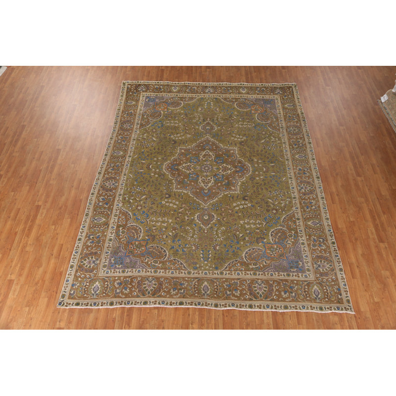Tapis traditionnel vert 10 x 13