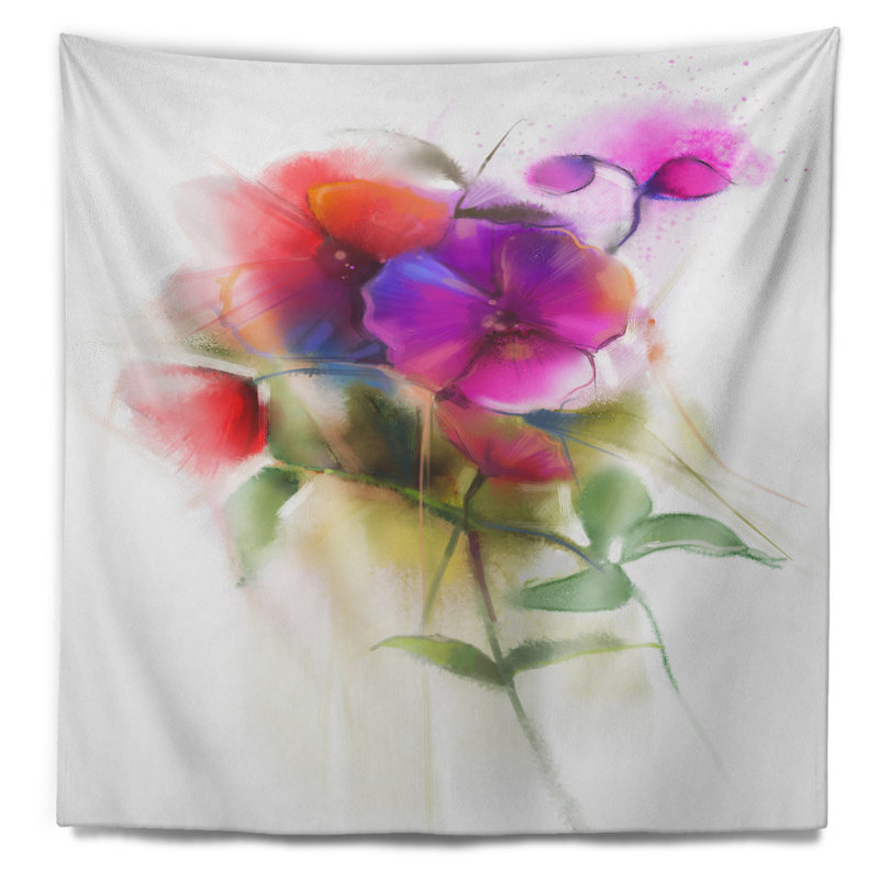Bouquet de fleurs d'orchidées colorées, H 32 po x l 39 po