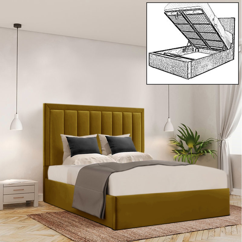Brantlie Upholstered Ottoman Storage Bed, Kingsize (5'), Turmeric