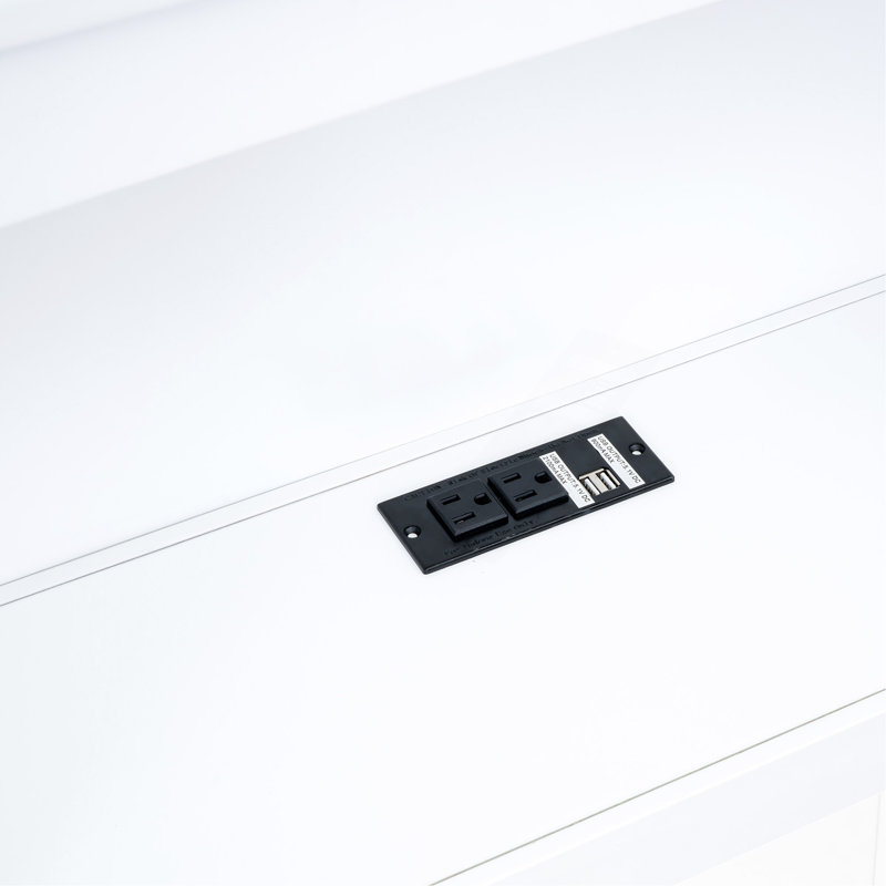 Lit de jour simple avec deux tiroirs de rangement, armoires de rangement et ports USB, blanc