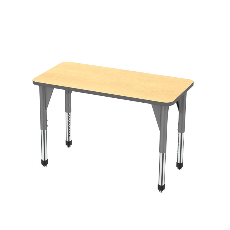 Table d'activité rectangulaire à hauteur réglable Premier Series, H 31 po x L 48 po x l 24 po, Érable fusion, Gris