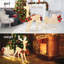 Renne de Noël illuminé et traîneau du Père Noël-209760502