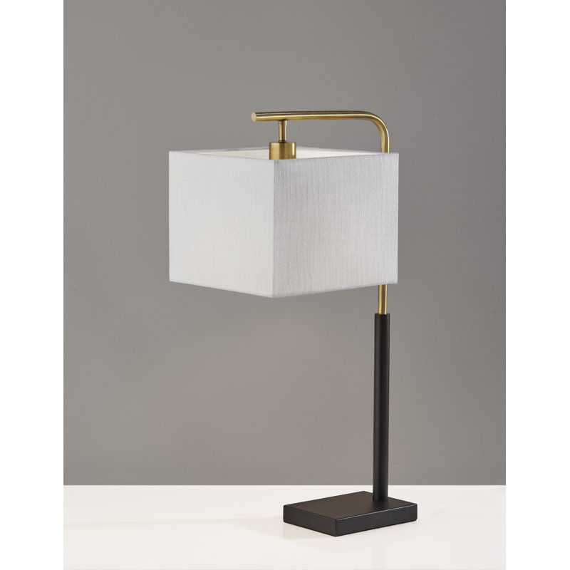 Fleetwood Metal USB Desk Lamp, Off-White, Black/Antique Brass