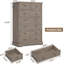 Commode haute avec 7 tiroirs pour la chambre à coucher, commode de style campagnard avec 7 tiroirs pour le salon, commode pour la chambre à coucher avec armoires de rangement en bois, gris-1053930333
