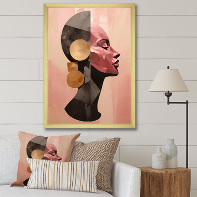 Portrait d'une femme ciselée «Idenity Pink Collage» sur toile