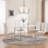 5-Piece Modern Glam Rectangular Dining Set with Faux Leather Chairs for Small Space-93438705-93438719
