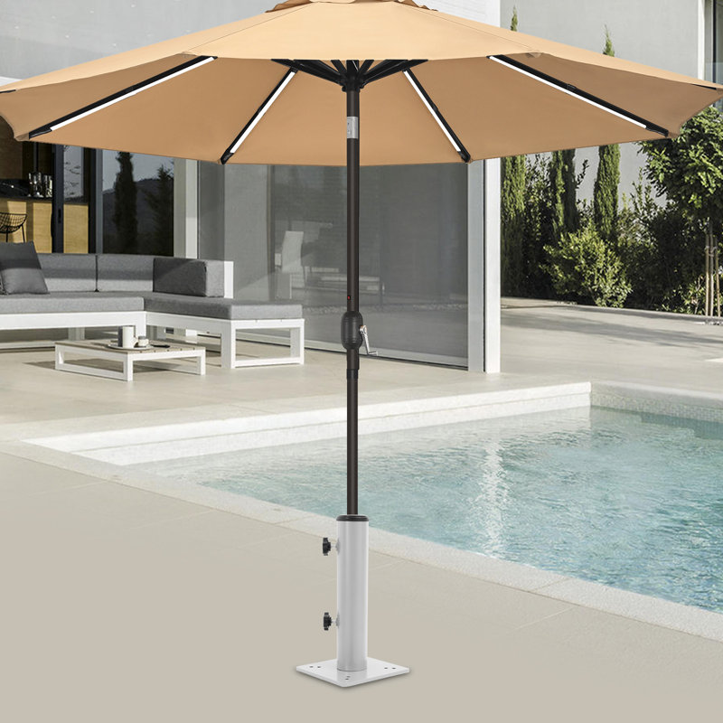 Embedded Upright Outdoor Umbrella Holder Cantilever Umbrella Base, Grey