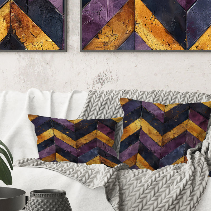 Glam Chevron Print - Coussin Glam, H 16 po x l 16 po