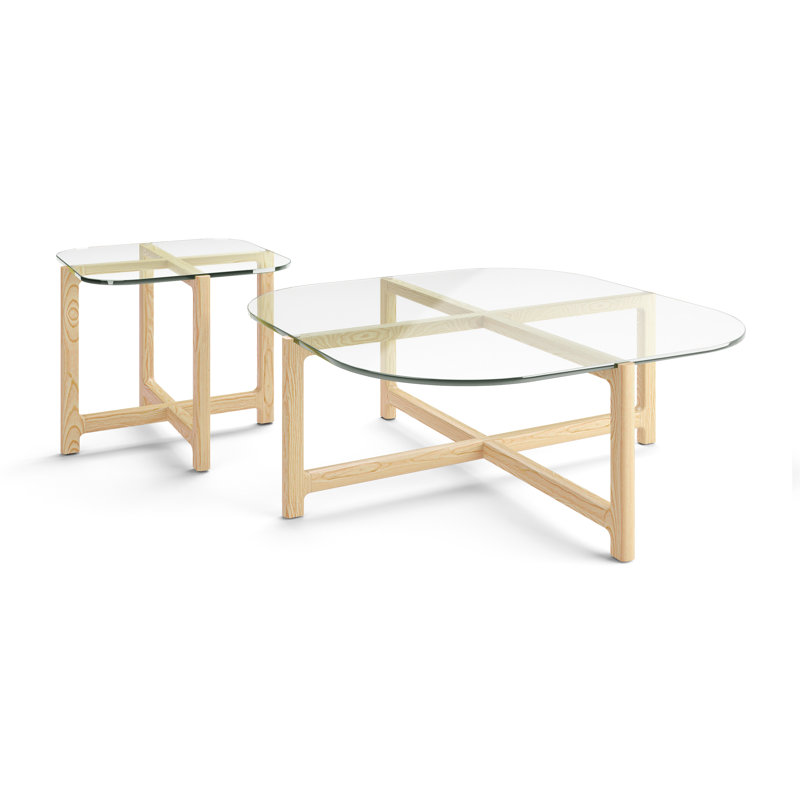 Quarry Solid Wood Coffee Table, Ash Natural, Vintage Smoke Performance