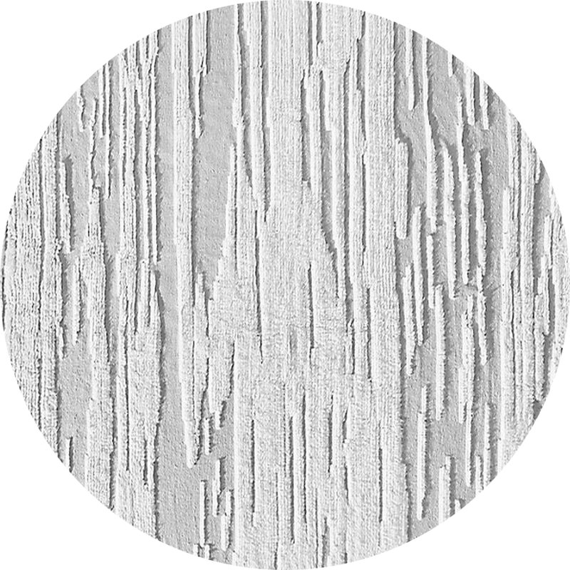 Tapis gris / blanc en chenille / polyester tissé à la machine Ingberg, Rond 4 pi
