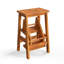 Escabeau en bois 3 marches 3 en 1 pliable naturel, 200 lb Capacité de charge-1602149191