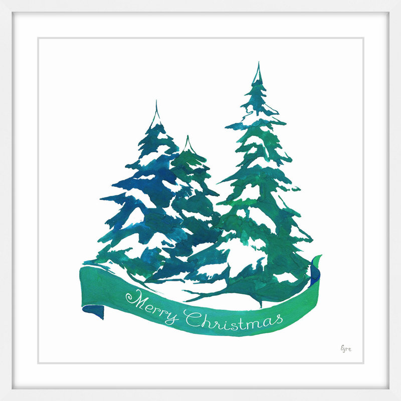 « snow pin trees », reproduction d’art encadrée, l 18 po x H 18 po x P 1,5 po