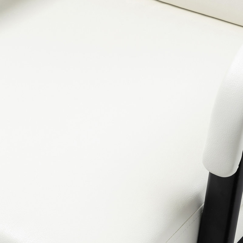 Chaise de bureau en cuir Anagrace avec support lombaire, Similicuir ivoire