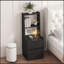 Table de chevet avec station de charge, table de chevet intelligente avec veilleuse, table de chevet moderne avec bibliothèque, tables de chevet avec armoire de rangement pour la chambre à coucher, noir