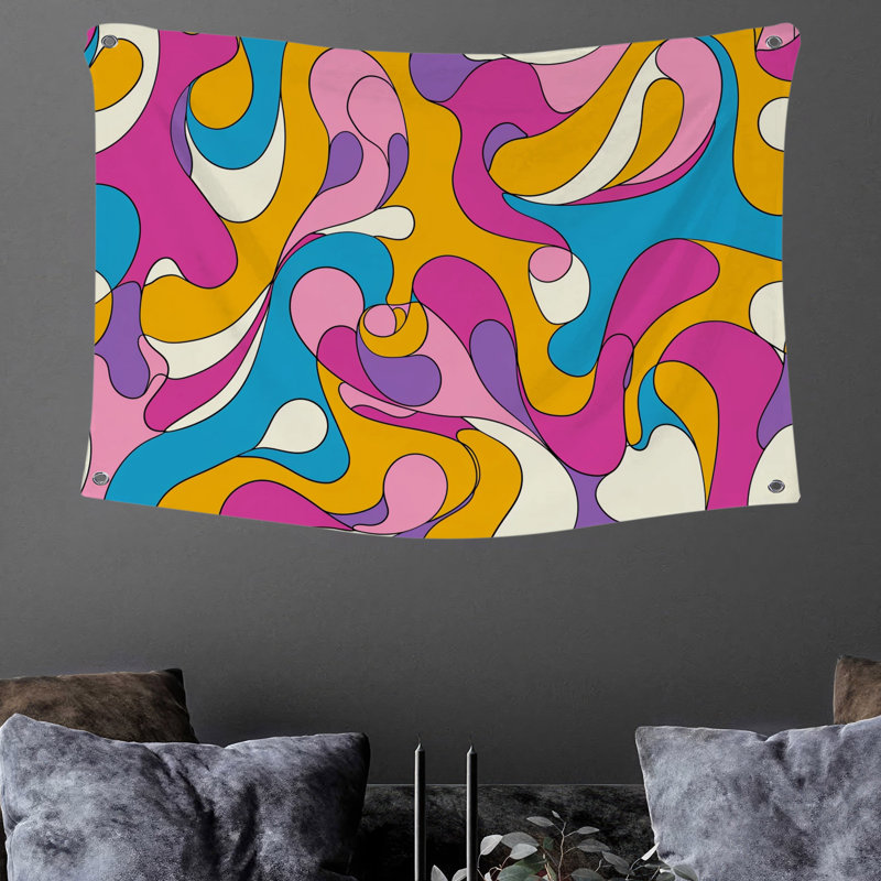 Tapisserie murale «Abstract Waves» - Décoration murale abstraite, H 50 po x l 60 po