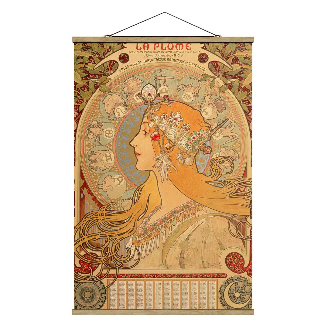 Grafikdruck Signs of the Zodiac von Alfons Mucha