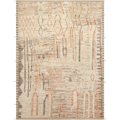 Tapis tribal moderne 9 pi 1 po x 12 pi 5 po Nazmiyal Collection