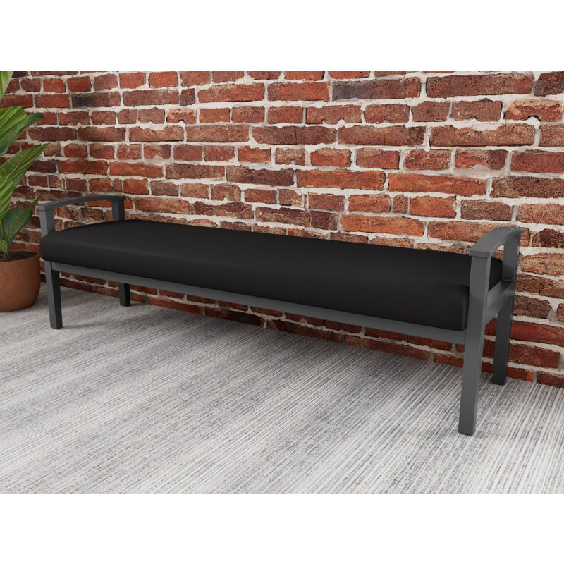 Banc en bois massif Amherst, Étain, Visite libre noire