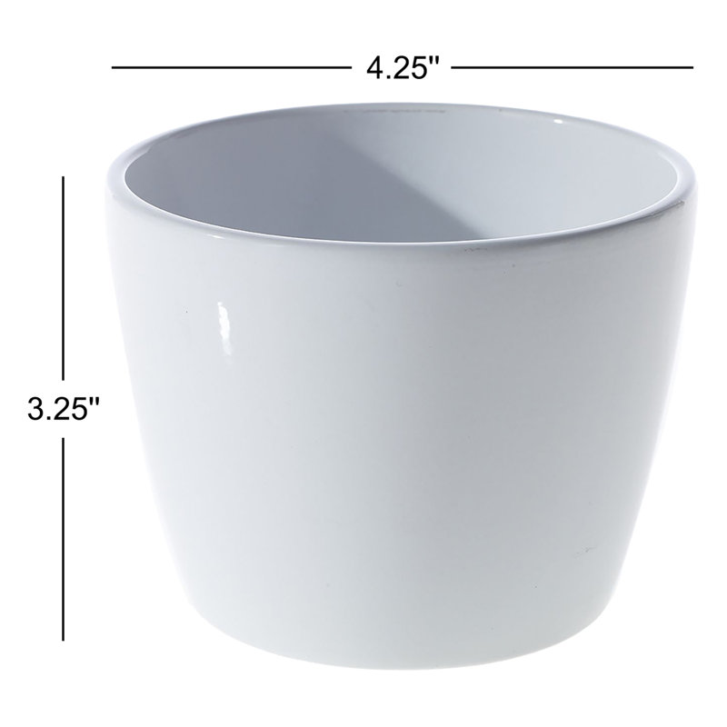Pot à fleurs en céramique Marcie, H 3,25 po x l 4,25 po x P 4,25 po