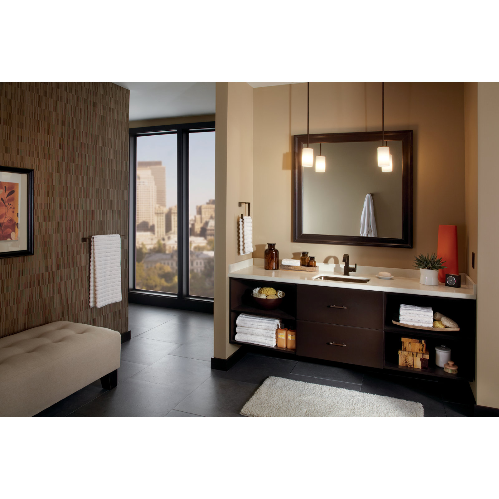 Vero 20" Wall Mounted Towel Bar, Venetian Bronze