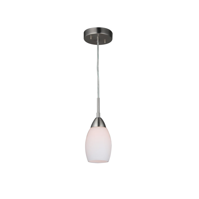 Murphy 1 - Light Single Pendant, Satin Nickel, Opal White