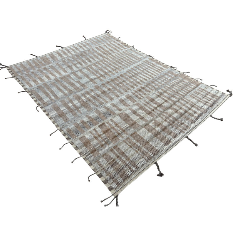 Tapis fait à la main de style marocain, 100% laine naturelle. Tapis moderne Beni Ourain